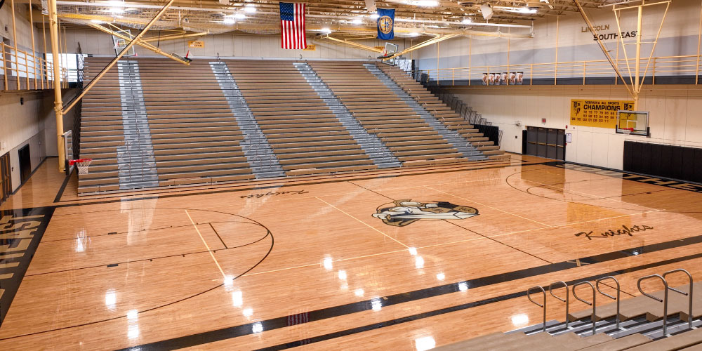 Lincoln-Southeast-High-School-Indoor-Telescopic-Bleachers