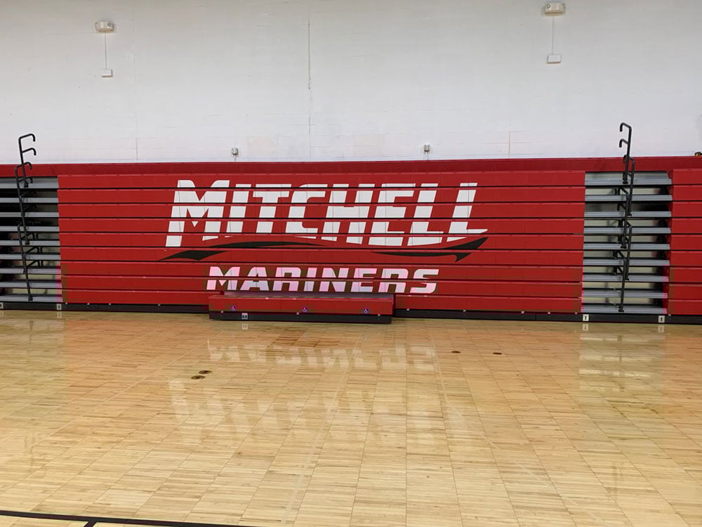 Custom Bleacher Logo Graphics for the Mitchell Mariners