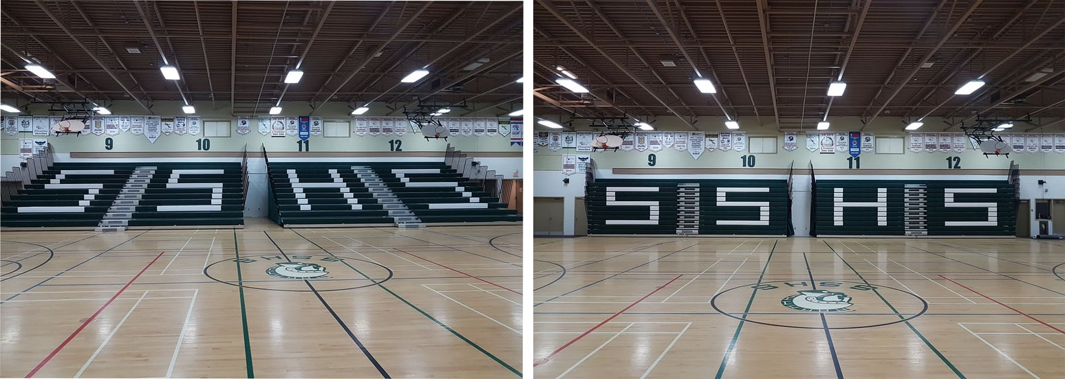 Two Retractable Bleacher Banks for St. Stephen High School, New Brunswick