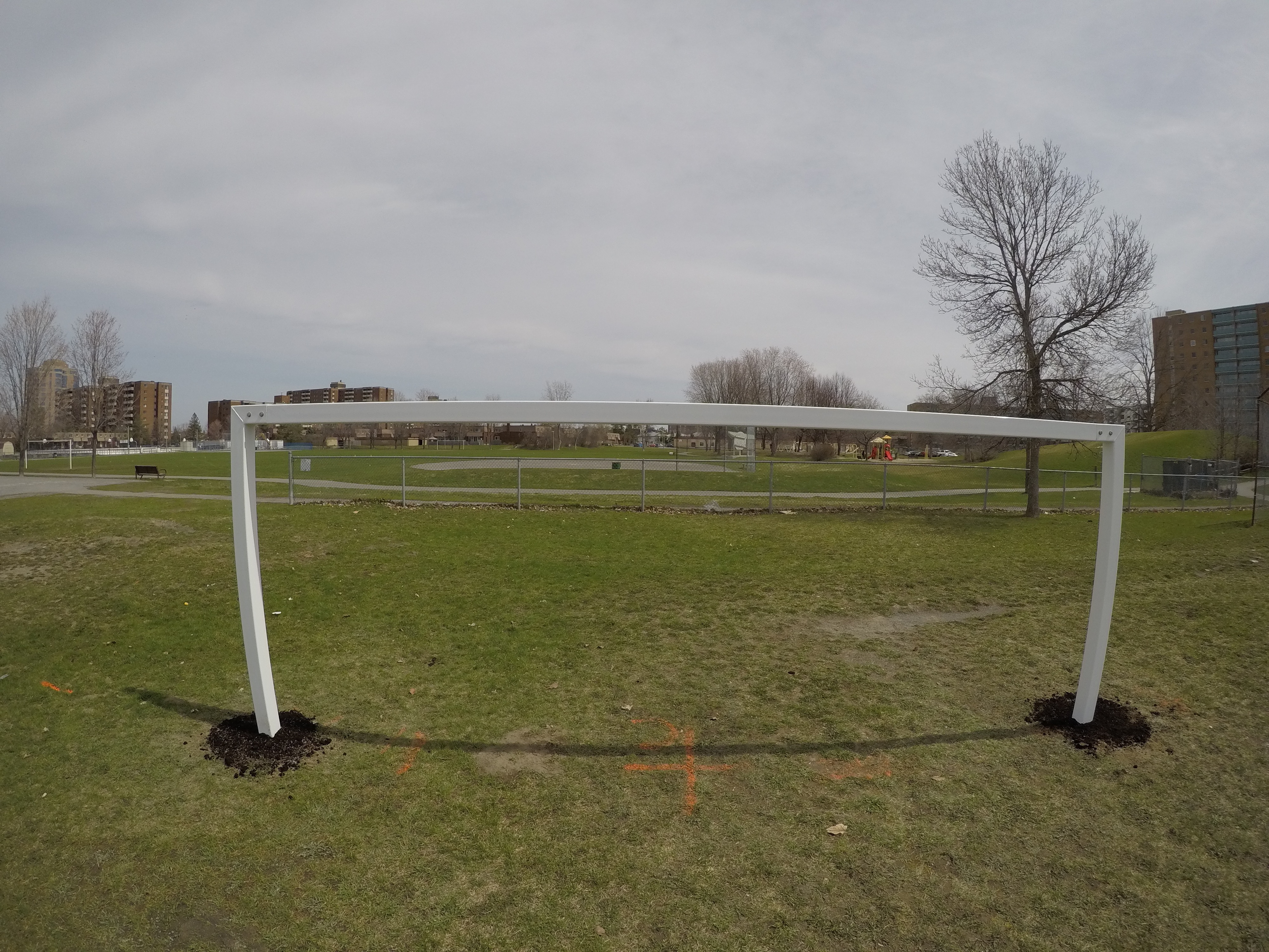 New Permanent Soccer Goals for Bayshore Public School