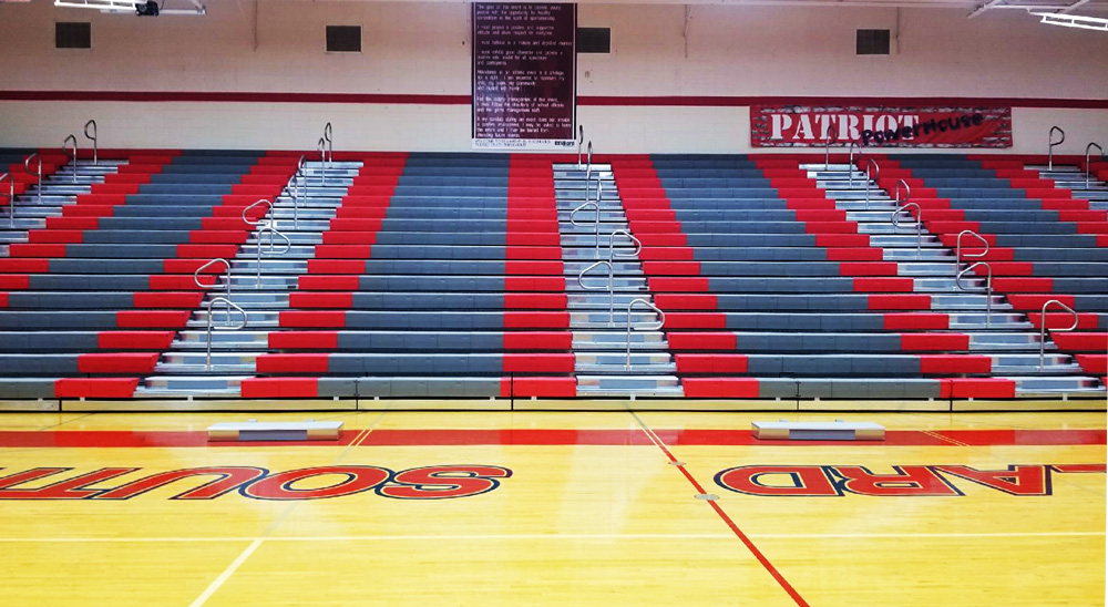 Three Banks of Retractable Bleachers for Millard South High School in ...